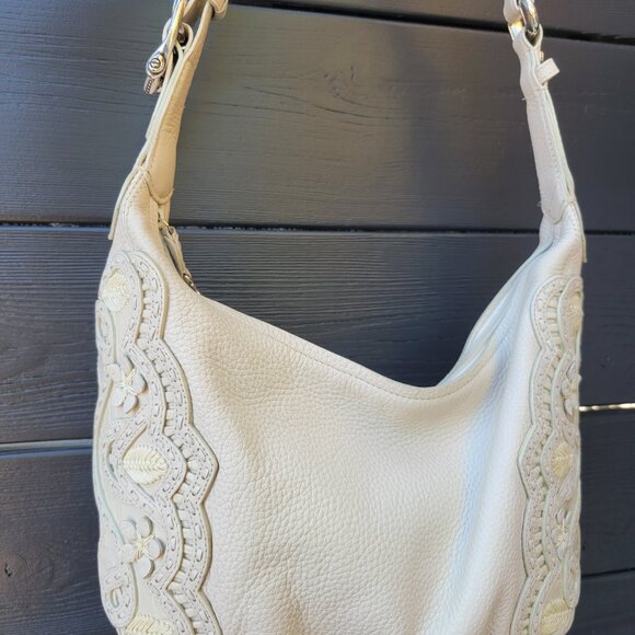 Brighton Masterpiece White Nikki Leather Shoulder Handbag with Hidden Pockets - Picture 10 of 10